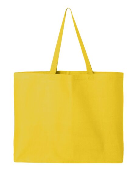 Yellow cotton canvas jumbo tote with long webbed handles