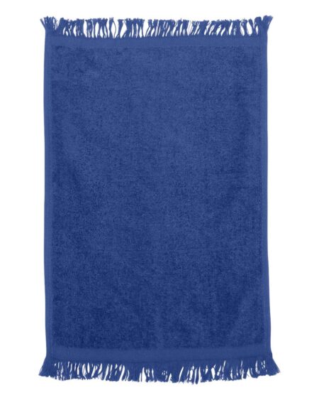 Blue fringed fingertip towel