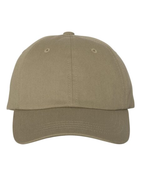 Khaki YP Classics 6245CM classic dad hat front view