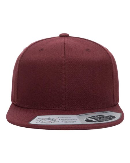 Maroon Flexfit 110F snapback cap with a flat bill