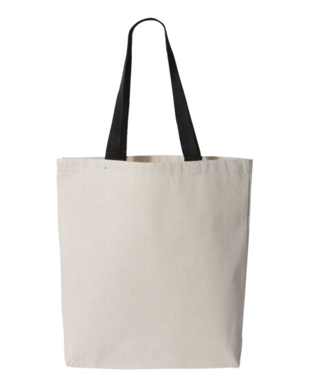 Q-Tees Q4400 11L Canvas Tote with Contrast-Color Handles