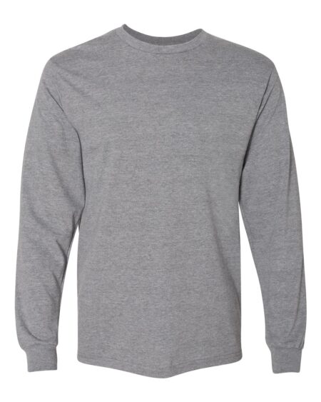 Graphite heather Gildan H400 long sleeve T-shirt front view