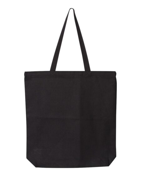 Black OAD OAD106 gusseted tote bag with self-fabric handles