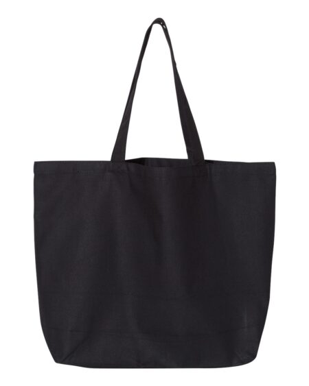 Black OAD OAD108 jumbo cotton canvas tote with long handles