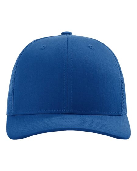 Front view of blue Richardson 112 structured cap