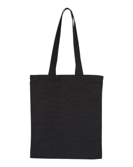 Black large canvas tote with two long self-fabric handles