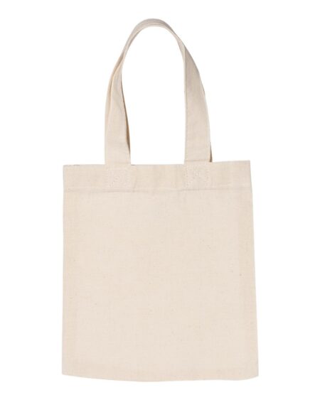 Natural OAD OAD115 small cotton canvas tote with self-fabric handles