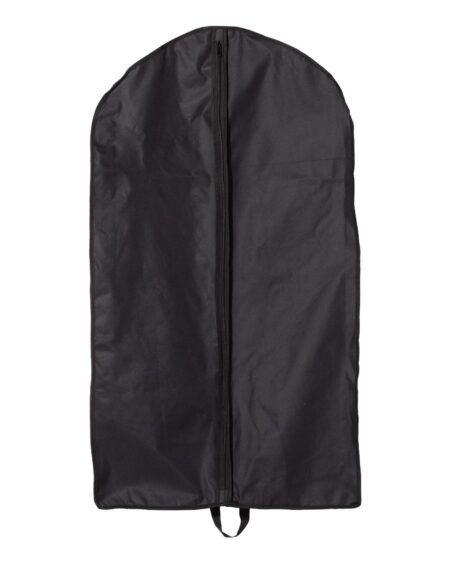Front view of the black Liberty Bags 9007 gusseted garment bag