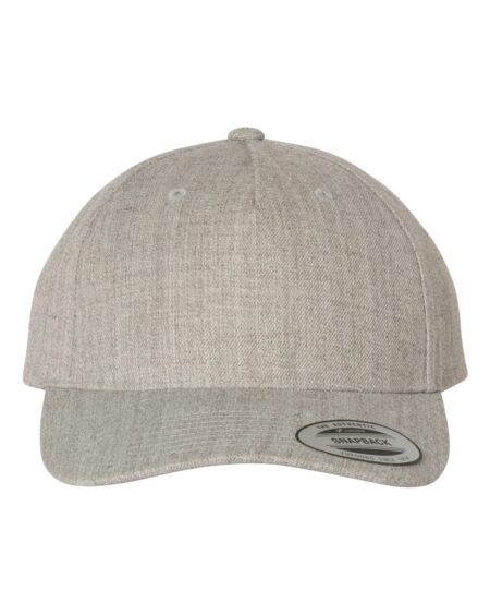 Heather grey YP Classics 5789M five-panel snapback cap