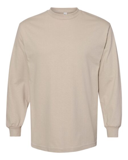 Sand American Apparel 1304 heavyweight cotton long sleeve tee