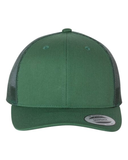 Green YP Classics 6606 retro trucker cap with mesh back and curved visor