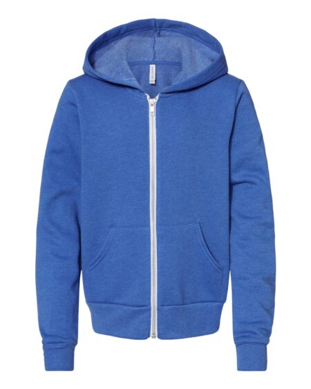 BELLA + CANVAS 3739Y Youth Sponge Fleece Full-Zip Hoodie Sweatshirt