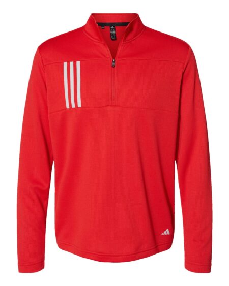 Adidas A482 Men’s 3-Stripes Double-Knit Quarter-Zip Pullover