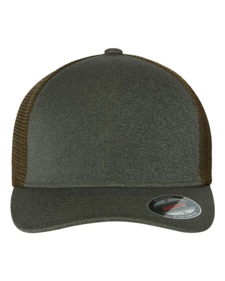 Flexfit 5511UP trucker cap in charcoal with a structured front and curved visor