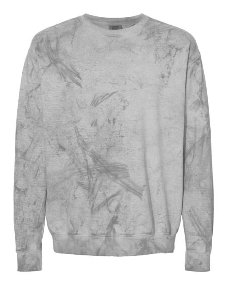 Light gray marbled Colorblast crewneck sweatshirt shown from the front