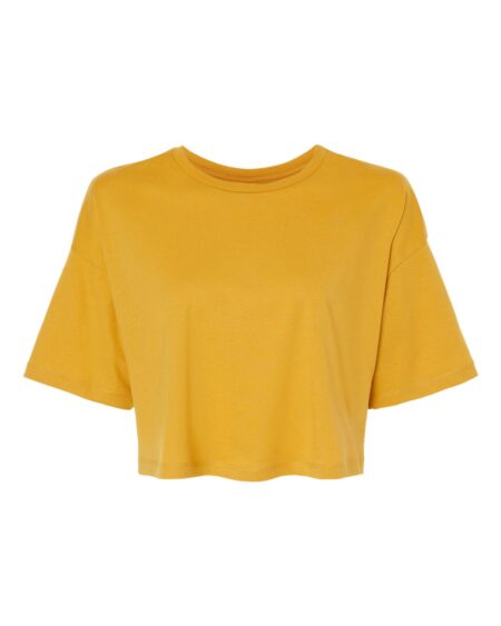 Mustard BELLA + CANVAS 6482 women's jersey crop tee