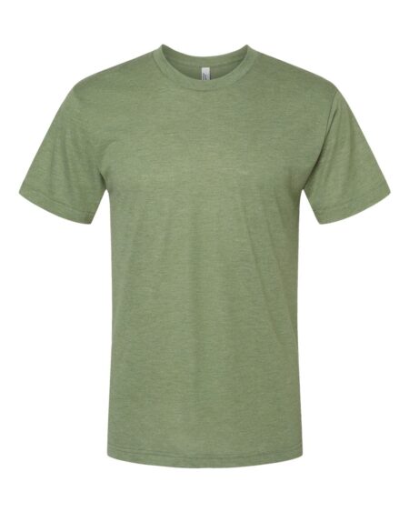Front view of green short-sleeve tri-blend tee