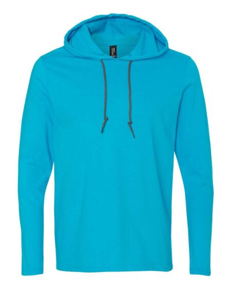 Gildan 987 Unisex Softstyle® Lightweight Hooded Long Sleeve T-Shirt