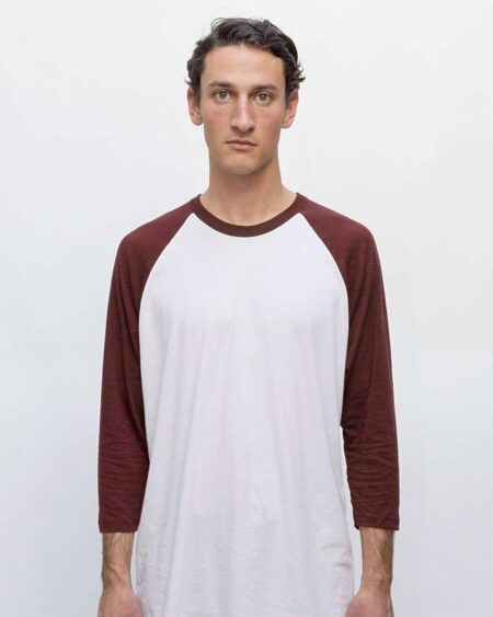 Los Angeles Apparel FF53 Unisex USA-Made Three-Quarter Sleeve Raglan Baseball T-Shirt