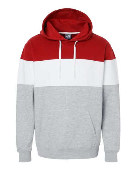 J. America 8644 Men’s Varsity Fleece Colorblocked Hooded Sweatshirt