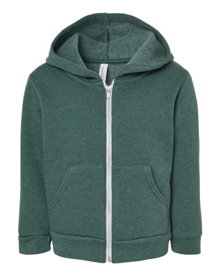 BELLA + CANVAS 3739T Toddler Sponge Fleece Full-Zip Hoodie Sweatshirt