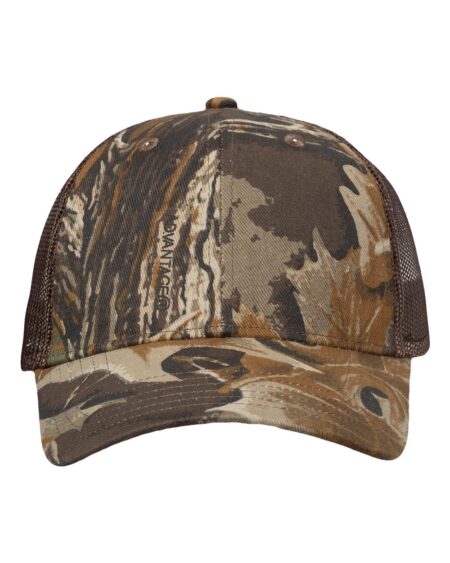 Front view of the Valucap VC150M camo mesh cap