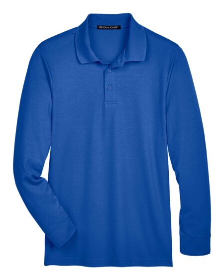 Devon & Jones DG20L Men’s CrownLux Performance® Plaited Long Sleeve Polo
