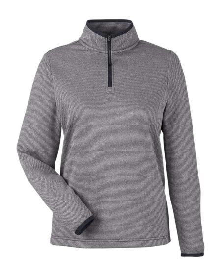 CORE365 CE73W Women’s Venture Heathered Stripe Quarter-Zip Pullover
