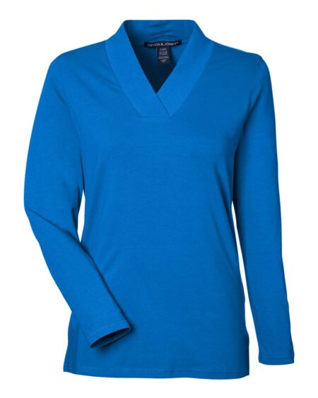 Devon & Jones DP121W Women’s Raleigh Shawl Collar Knit Top