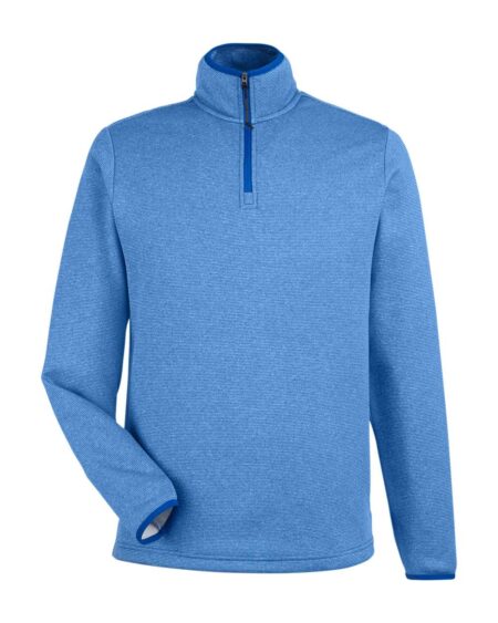 CORE365 CE73 Men’s Venture Heathered Stripe Quarter-Zip Pullover