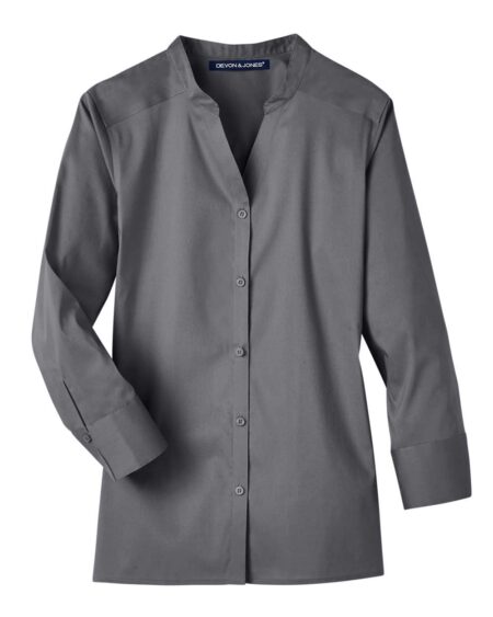 Devon & Jones DG560W Women’s Crown Collection® Stretch Broadcloth Three-Quarter Sleeve Blouse