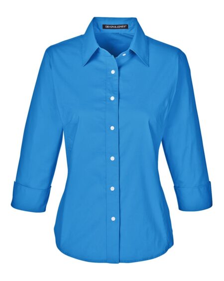 Devon & Jones DP625W Women’s Perfect Fit™ Three-Quarter Sleeve Stretch Poplin Dress Shirt