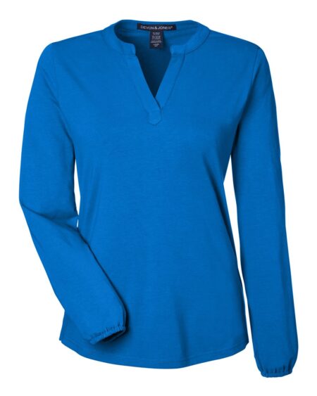 Devon & Jones DP122W Women’s Raleigh Half-Placket Knit Top