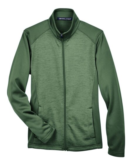 Devon & Jones DG796W Women’s Newbury Colorblock Mélange Fleece Full-Zip Jacket