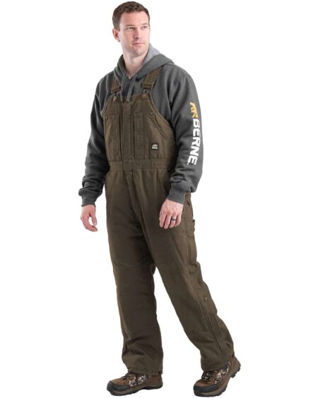 Berne Apparel B377 Men’s Heartland Insulated Washed Duck Bib Overall