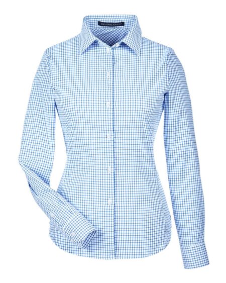 Devon & Jones DG540W Women’s CrownLux Performance® Micro Windowpane Woven Dress Shirt