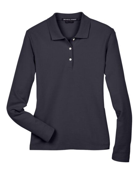 Devon & Jones D110W Women’s Pima Piqué Long Sleeve Polo