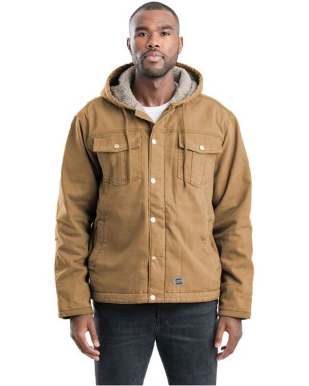 Berne Apparel HJ57 Men’s Vintage Washed Sherpa-Lined Hooded Jacket