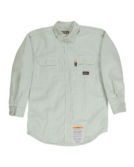 Berne Apparel FRSH21T Men’s Tall Flame-Resistant Down Plaid Work Shirt