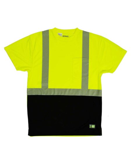 Berne Apparel HVK017 Men’s Hi-Vis Class 2 Color Blocked Pocket T-Shirt