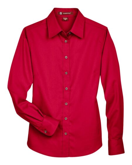 Harriton M500W Women’s Easy Blend™ Twill Dress Shirt with Stain-Release