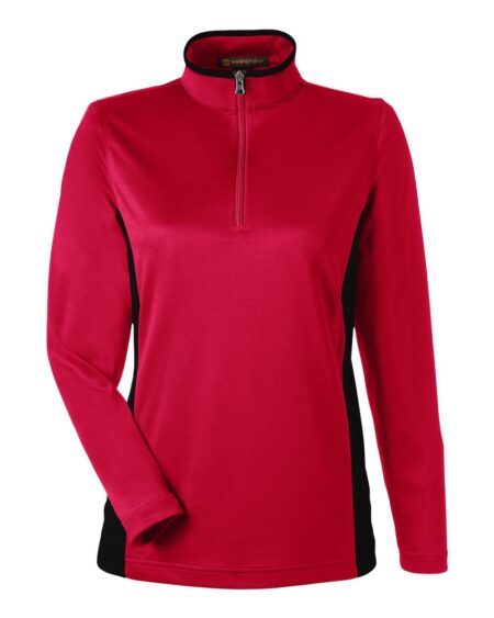 Harriton M786W Women’s Flash Snag Protection Plus IL Colorblock Quarter-Zip Pullover