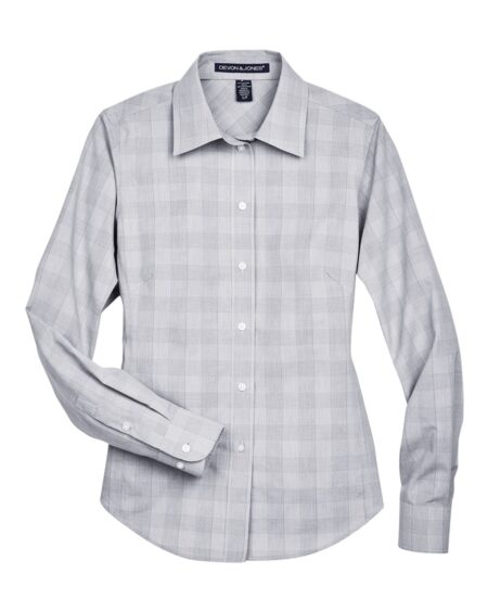 Devon & Jones DG520W Women’s Crown Collection® Glen Plaid Woven Dress Shirt