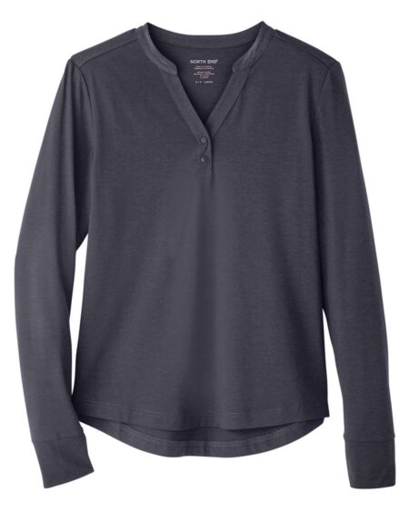 North End NE400W Women’s JAQ Stretch Performance V-Neck Snap Pullover