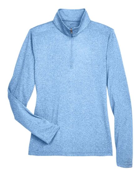 UltraClub 8618W Women’s Cool & Dry Heathered Performance Quarter-Zip Pullover