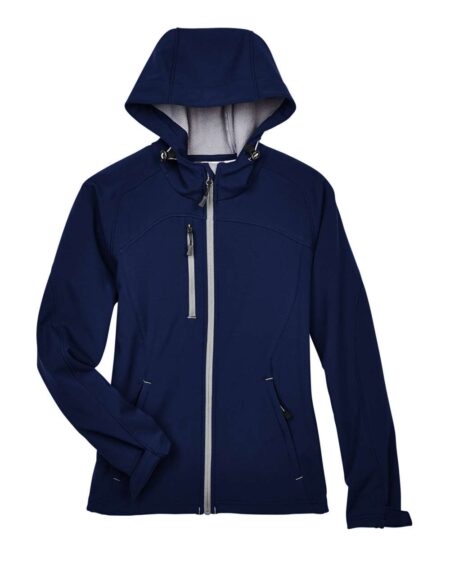 North End 78166 Women’s Prospect Two-Layer Fleece Bonded Soft Shell Hooded Jacket