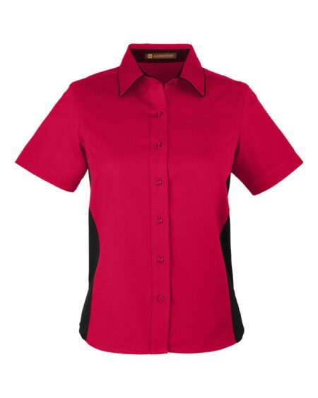 Harriton M586W Women’s Flash IL Colorblock Shirt