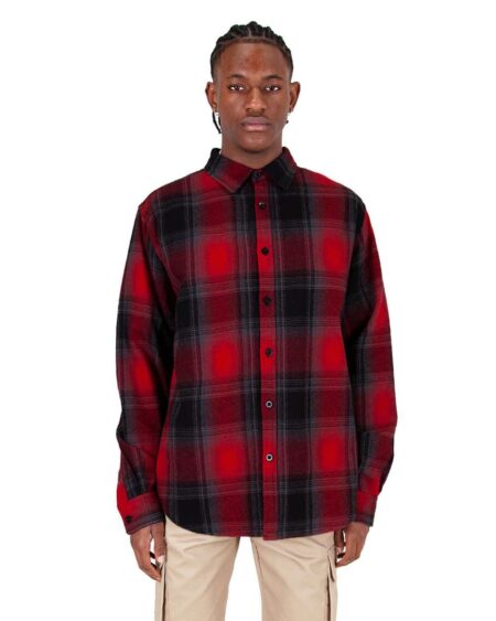 Shaka Wear SHHFS Unisex Plaid Flannel Overshirt