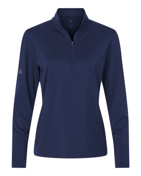 Adidas A709 Women’s Textured Stripe Quarter-Zip Pullover