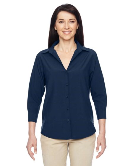Harriton M610W Women’s Paradise Three-Quarter Pullover Sleeve Performance Shirt